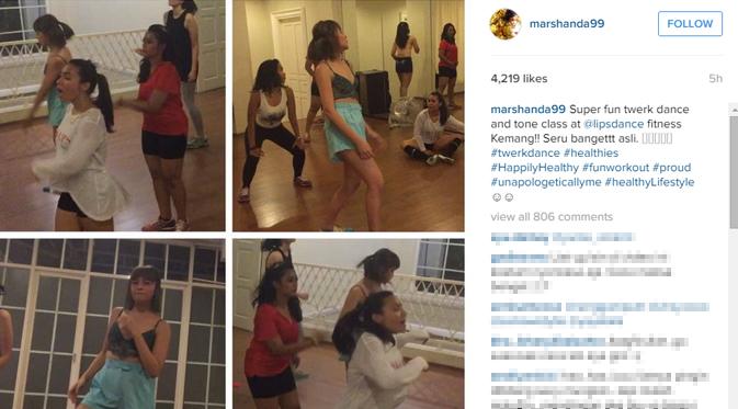 Marshanda mengunggah video sedang asyik berjoget. (foto: instagram.com/marshanda99)