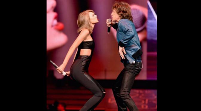 Taylor Swift dan Mick Jagger (Twitter)