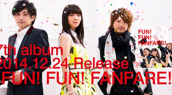 Ikimono-gakari promosikan album ketujuh Fun! Fun! Fanfare!. (ikimonogakari.com)