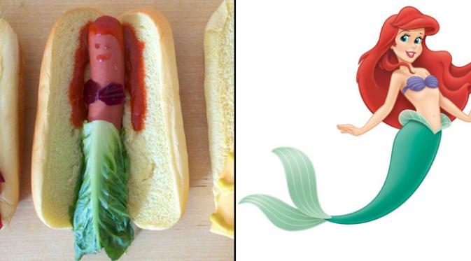 Hot Dog dengan isi Princess Disney yang lucu dan menggemaskan