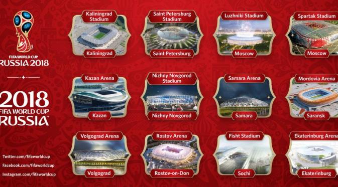 Nama 12 stadion tempat penyelenggaraan Piala Dunia (twitter FIFA)
