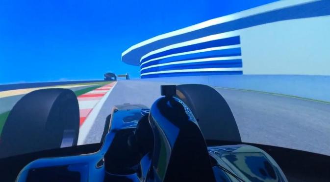 Rio memelajari racing line Sirkuit Sochi Autodrom dengan latihan lewat simulator. (Rio Haryanto media)