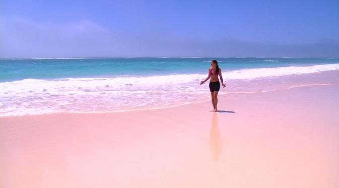 Pantai Pasir Pink, Bahama. | via: creativelunatics.com