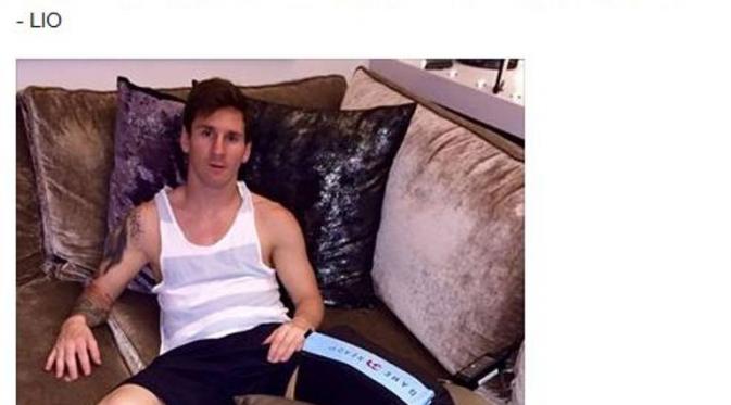 Lionel Messi pamer foto pemulihan cedera. (Facebook)