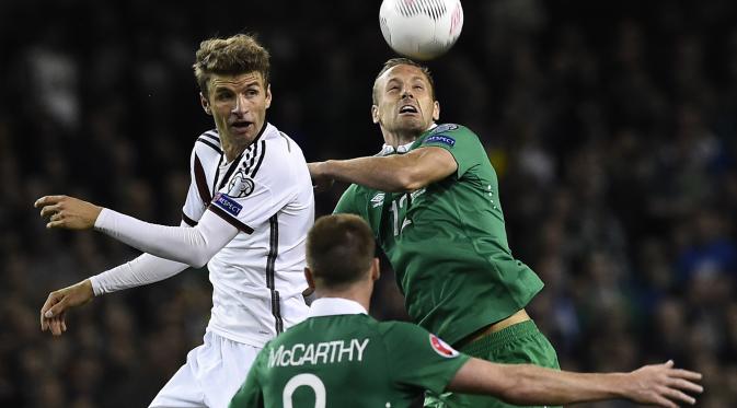 Thomas Muller gagal tambah gol lawan Republik Irlandia (TOBIAS SCHWARZ / AFP)