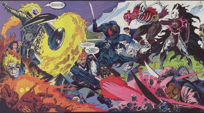 Karakter Ghost Rider, Blade, dan Doctor Strange pernah tampil bersama di komik Midnight Sons. (comicvine.com)