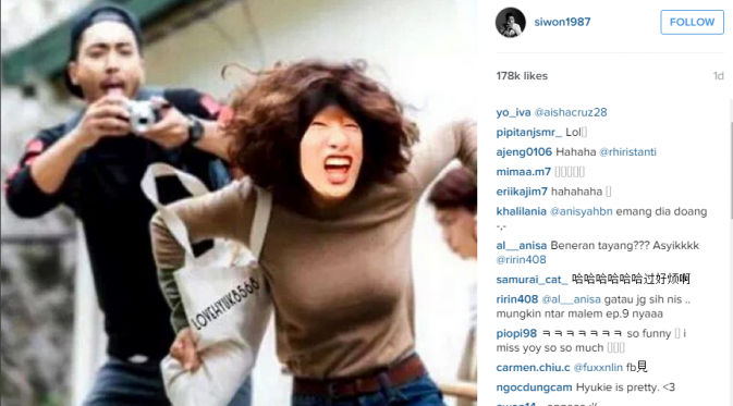 Siwon mengunggah foto lucu untuk mengungkapkan kerinduannya pada Eunhyuk yang wamil [foto: Instagram]