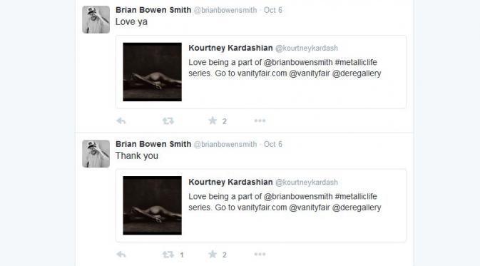 Brian Bowen Smith membalas tweet Kourtney Kardashian (via twitter.com/brianbowensmith)
