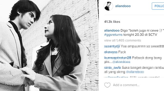 Aliando juga mengunggah foto yang sama dengan Prilly Latuconsina. (foto: instagram.com/aliandooo)