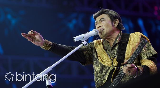 Rhoma Irama kerap menyuarakan generasi muda agar tidak terlibat narkoba melalui lagunya. (Deki Prayoga/Bintang.com)