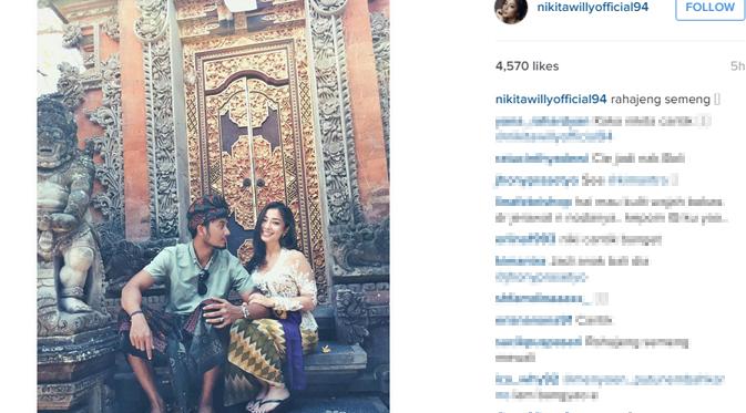 Nikita Willy mengunggah foto kedekatannya bersama seorang pria Bali. (foto: instagram.com/nikitawillyofficial94)