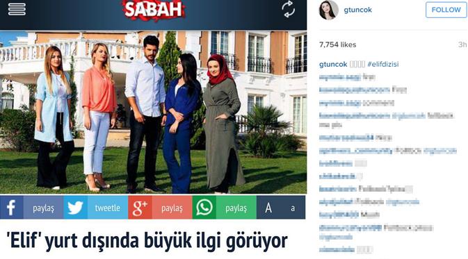 Gulcin Tuncok senang media Turki memberitakan kesuksesan Elif di Indonesia. (foto: instagram.com/gtuncok)