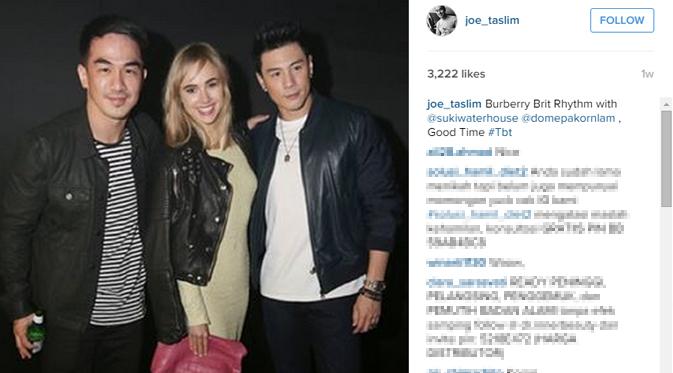 Joe Taslim memperlihatkan foto keakrabannya bersama Suki Waterhouse. (foto: instagram.com/joe_taslim)