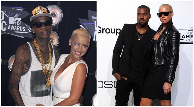 Amber Rose dan Kanye West dan Wiz Khalifa (Bintang/EPA)