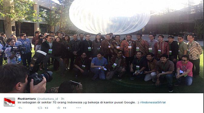 Menkominfo, Mendag, Kepala BKPM dan Badan Ekonomi Kreatif bertemu dengan sejumlah anak bangsa yang bekerja di kantor pusat Google (Foto: Ist)