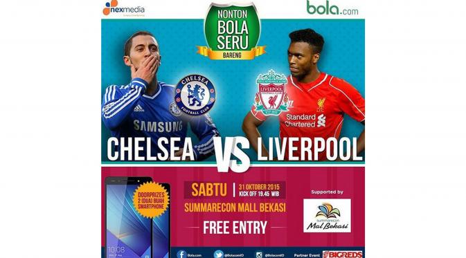 Bola.com menggelar Nonton Bareng Seru Chelsea vs Liverpool, di Summarecon Mall Bekasi, Sabtu (31/10/2015)