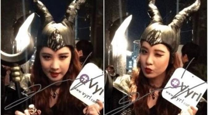 Seohyun kenakan kostum Maleficent dalam pesta Halloween [foto: kpopstarz]
