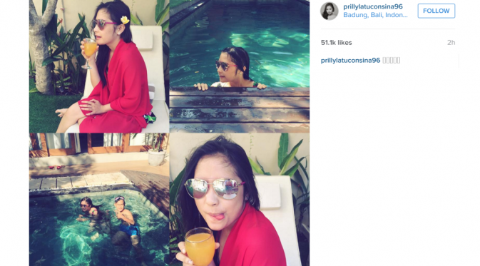 Prilly Latuconsina dan Raja Latuconsina liburan ke Bali [foto: instagram/prillylatuconsina96]