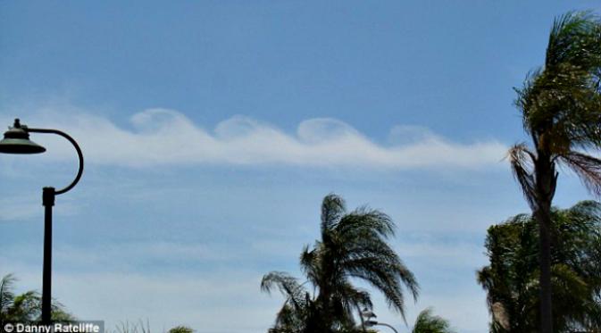 Pola yang cantik ini muncul di awan ketika dua lapisan udara yang berbeda di atmosfer bergerak dengan kecepatan yang berbeda. (Sumber Daily Mail)