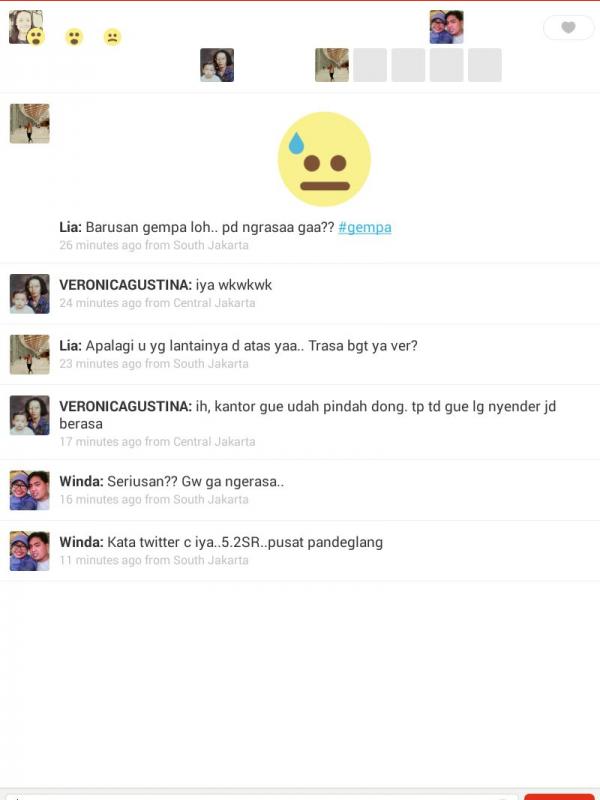 Netizen heboh terjadi gempa yang berpusat di Banten. | via: path.com