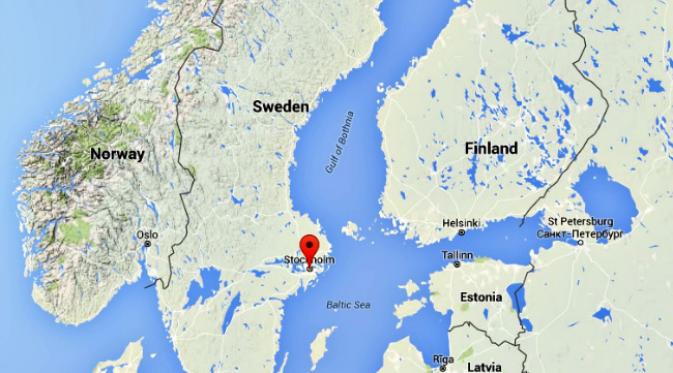 Letak pulau Södermalm, bagian dari kota Stockholm, ibukota Swedia. (Sumber Google Maps)