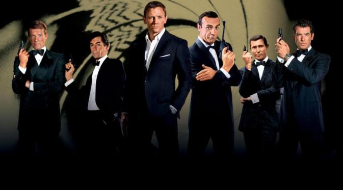 Seluruh pemeran James Bond, Sean Connery, George Lazenby, Roger Moore, Timothy Dalton, Pierce Brosnan, dan Daniel Craig. (dok. istimewa)