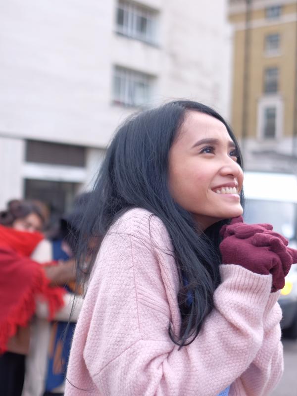 Adila Fitri saat syuting London Love Story di London, Inggris. (dok. Screenplay)