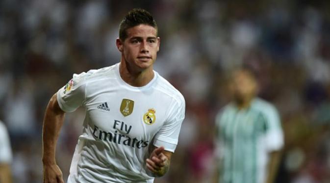 Gelandang Real Madrid asal Kolombia, James Rodriguez. (AFP PHOTO / Pierre-Philippe Marcou)