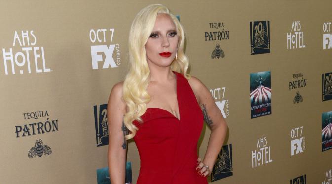 Lady Gaga saat hadiri premier American Horor Story: Hotel