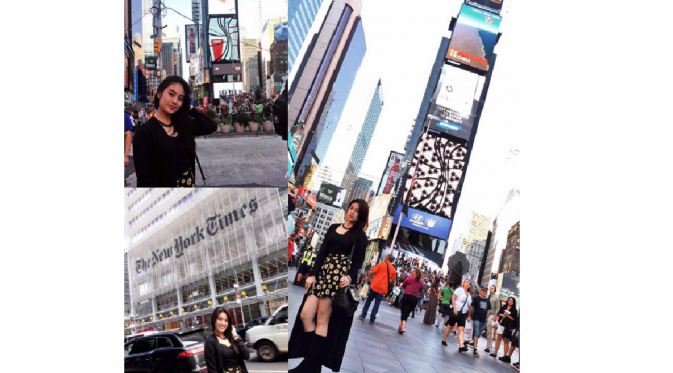 Nabilah JKT48 menjelajah kota New York di sela syuting film `Sunshine Becomes You` [foto: instagram/nabilahbil2]