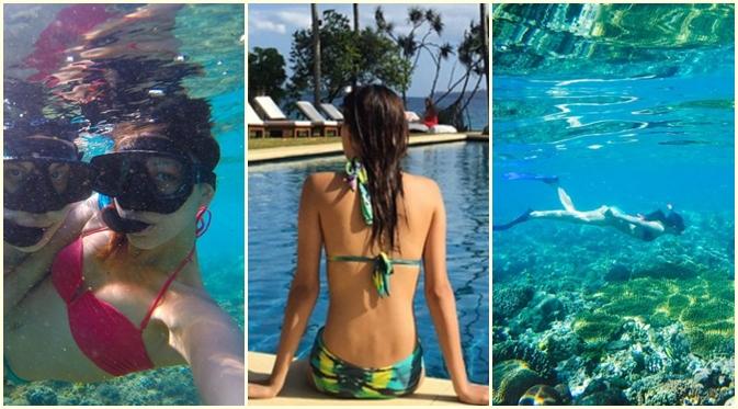 Nina Kozok berenang adalah  aktifitas yang paling disuka Nina Kozok. (Instagram @ninakozok)