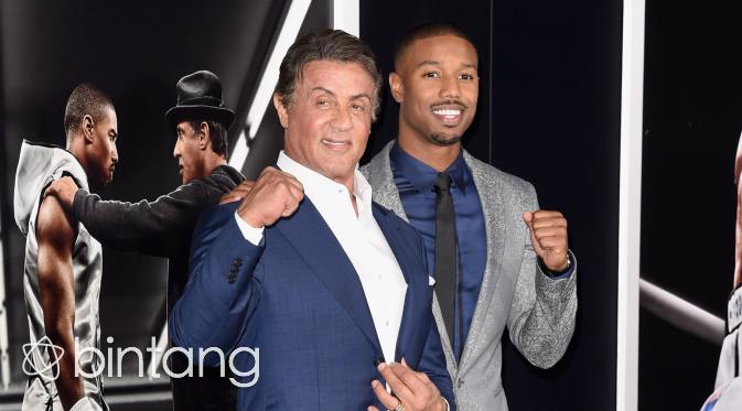 Pemain utama film Creed, Sylvester Stallone dan Michael B. Jordan. (AFP/Bintang.com)