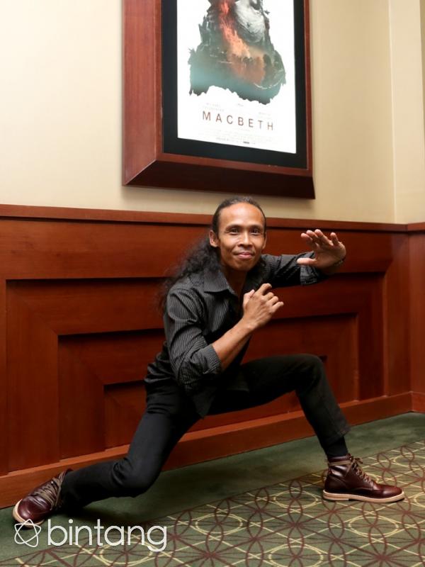 Aktor laga Yayan Ruhian mengaku ingin dipinang sutradara film Brush with Danger, Livi Zheng, setrelah dirinya menyaksikan film drama-laga kelas Hollywood tersebut. (Andy Masela/Bintang.com)