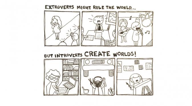 Introvert membuat dunia. (Via: boredpanda.com)