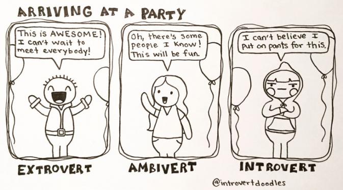 Introvert sampai di tempat pesta. (Via: boredpanda.com)