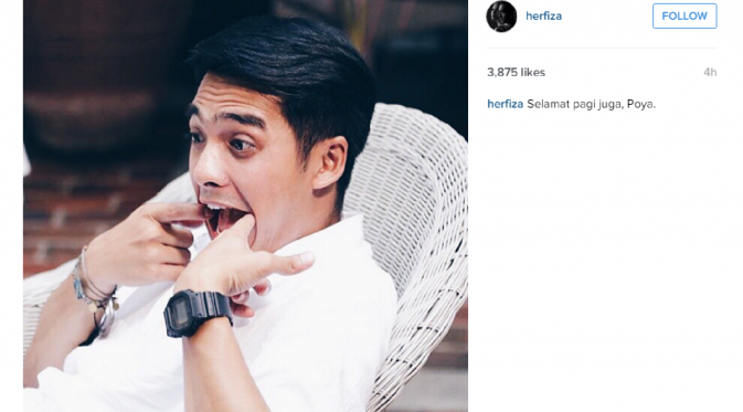 Herfiza Novianti balas ucapan Ricky Harun dengan mengunggah foto lucu sang suami [foto: instagram/herfiza]