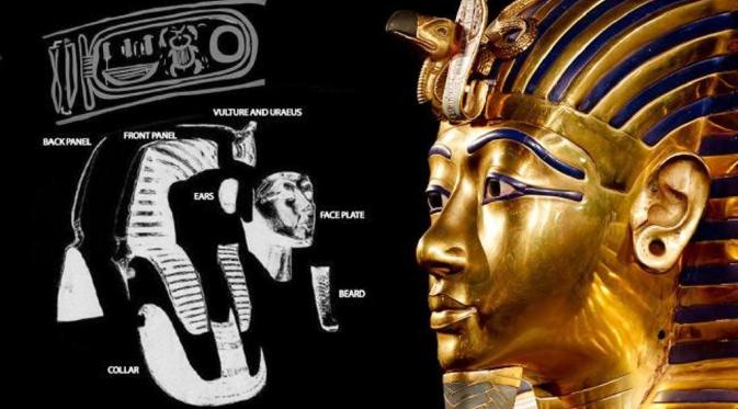 Komponen dalam topeng mumi Tutankhamun (News.com.au)