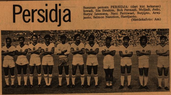 Tim Persija Jakarta Persija Jakarta tahun 1971 dihuni banyak pemain berkelas yang jadi pelanggan Timnas Indonesia. (Dok. Merdeka)