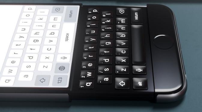 Apakah benar desain iPhone 7 bakal dilengkapi dengan keyboard ala BlackBerry Priv?