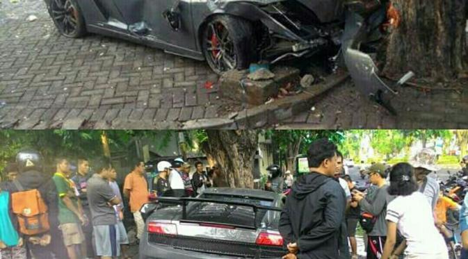 Lamborghini tersebut balapan liar dengan sebuah mobil Ferrari dengan kecepatan yang sama-sama tinggi.