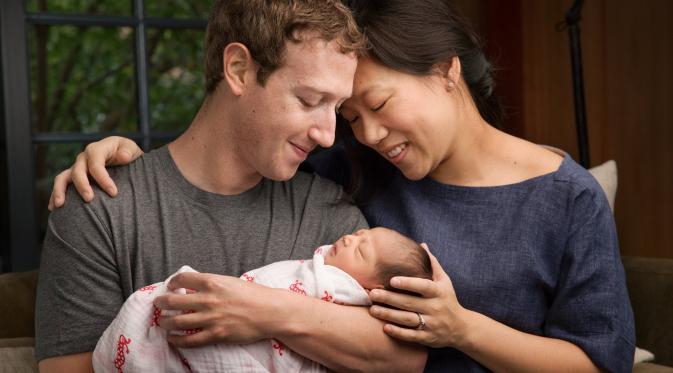 Bos Facebook, Mark Zuckerberg dan istri Priscilla Chan dikarunia seorang anak perempuan.