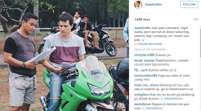 Stuart Collin memajang fotonya saat syuting GGS Returns di akun Instagram pribadinya. (foto: instagram.com/stuartcollin)
