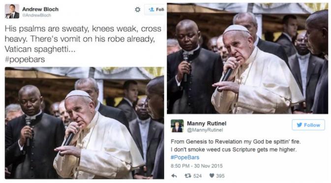 Netizen Ubah Paus Fransiskus 'Nge-Rap' dan Jadi Viral (Twitter/Guardian)