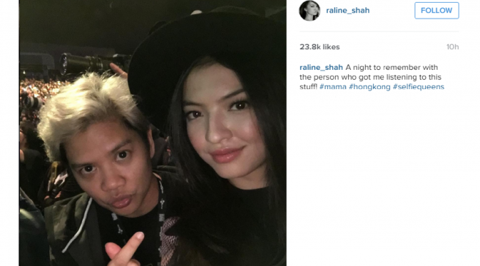 Dapat undangan dari Big Bang, Raline Shah nonton MAMA 2015 di Hongkong [foto: instagram/raline_shah]