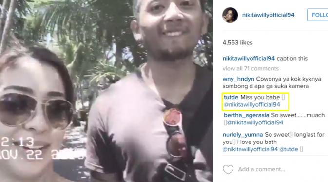Nikita Willy memperlihatkan video lama dirinya bersama dengan seorang pria. Mereka tampak mesra. (sumber foto: Instagram Nikta willy)