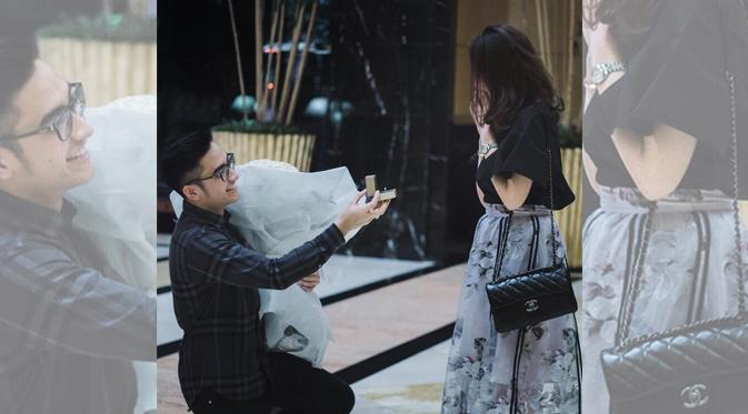 Mantan pacar Aurel Hermansyah, Tommy Rumengan saat melamar kekasihnya. (foto: instagram.com/tommyrumengan)