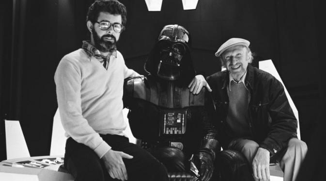 George Lucas dengan Darth Vader dan Irvin Kershner. (dok. istimewa)