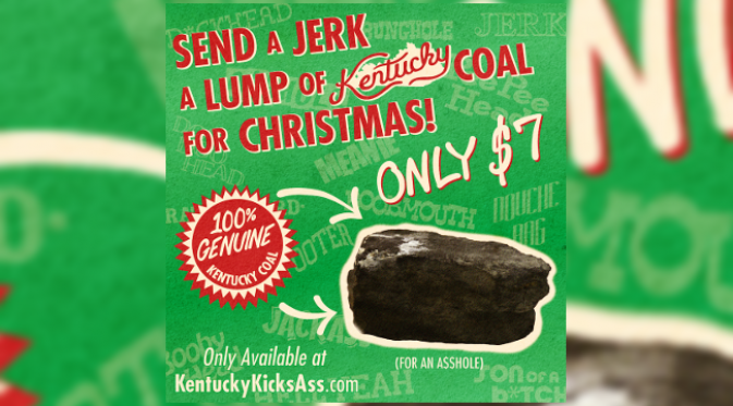 Paket arang sebagai 'hadiah' Natal orang-orang menyebalkan. (foto: Twitter/Kentucky for Kentucky)