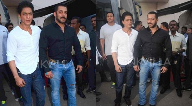 Shahrukh Khan dan Salman Khan. foto: the indian express