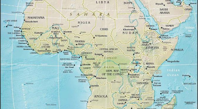 Peta Afrika. (Wikimedia)